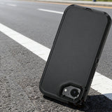 Shockproof Phone Case for iPhone 17e Heavy Duty Phone Cover with 360 Degrees Rotating Clip Holder Black