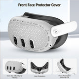 Silicone Protective Cover Set Compatible With Meta Quest 3 Headset and Controllers Grey