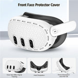 Silicone Protective Cover Set Compatible With Meta Quest 3 Headset and Controllers White