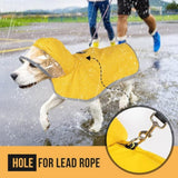 Adjustable Hooded Dog Raincoat Waterproof Jacket for Outdoor Use
