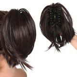 Clip-In Hair Topper with Claw Clip Hair Extension with Multi-Tooth Grip Hairpiece Dark Brown