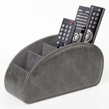 PU Desktop Organizer Remote Control Holder Makeup Brush Storage Box Desk Storage Caddy Grey