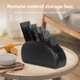 PU Desktop Organizer Remote Control Holder Makeup Brush Storage Box Desk Storage Caddy Black