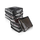 6PCS Zippered Closet Storage Bags for Clothes and Quilts Dustproof Organizer Storage Containers Black