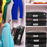 6PCS Zippered Closet Storage Bags for Clothes and Quilts Dustproof Organizer Storage Containers Black