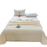 Reversible Faux Rabbit Fur Blanket Cozy Throw Blanket for Napping Sleeping White