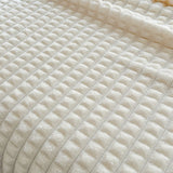 Reversible Faux Rabbit Fur Blanket Cozy Throw Blanket for Napping Sleeping White