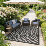 120x80cm Outdoor Garden Floor Mat Portable Patio Mat for Camping Picnic Black