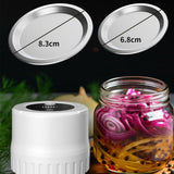 Automatic Vacuum Sealer Kit for Regular Mason Jars Rechargeable Electric Sealer with 10 Sealing Lids White