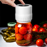Automatic Vacuum Sealer Kit for Regular Mason Jars Rechargeable Electric Sealer with 10 Sealing Lids White