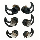 6 Pairs of Replacement Earbud Tips Compatible with Bose Sport QC30 QC20 Earbuds Anti-Loss for Sports Black