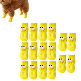 16Pcs Set Anti-Slip Dog Socks Stretchable Footwear Paw Protector for Indoor Use Big Eye Style