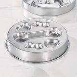 Stainless Steel Slow Feeder Dog Bowl for Small Medium Dogs Bone Style