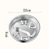 Stainless Steel Slow Feeder Dog Bowl for Small Medium Dogs Bone Style