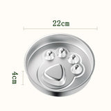 Stainless Steel Slow Feeder Dog Bowl for Small Medium Dogs Paw Style