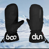 Pair of Touchscreen Ski Mittens Skiing Gloves with Zipper Pocket Black