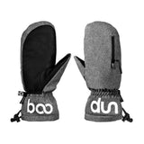Pair of Touchscreen Ski Mittens Skiing Gloves with Zipper Pocket Grey