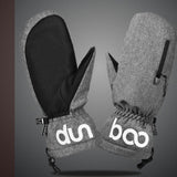 Pair of Touchscreen Ski Mittens Skiing Gloves with Zipper Pocket Grey