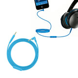 Microphone Audio Cable for Volume Call Control Compatible with Bose QC25/QC35/NC700 Blue