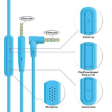 Microphone Audio Cable for Volume Call Control Compatible with Bose QC25/QC35/NC700 Blue