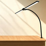3 Color Modes Flexible Dual-Head LED Monitor Desk Lamp with Clamp USB Powered Reading Lamp with 10 Brightness Levels Black