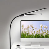 3 Color Modes Flexible Dual-Head LED Monitor Desk Lamp with Clamp USB Powered Reading Lamp with 10 Brightness Levels Black