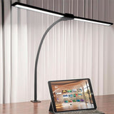 3 Color Modes Flexible Dual-Head LED Monitor Desk Lamp with Clamp USB Powered Reading Lamp with 10 Brightness Levels Black
