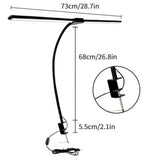 3 Color Modes Flexible Dual-Head LED Monitor Desk Lamp with Clamp USB Powered Reading Lamp with 10 Brightness Levels Black