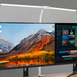 3 Color Modes Flexible Dual-Head LED Monitor Desk Lamp with Clamp USB Powered Reading Lamp with 10 Brightness Levels White