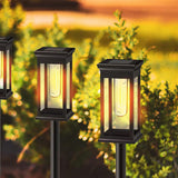 2Pcs Solar Power LED Garden Lights Outdoor Pathway Stake Lights Square Style