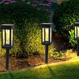 2Pcs Solar Power LED Garden Lights Outdoor Pathway Stake Lights Square Style