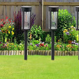 2Pcs Solar Power LED Garden Lights Outdoor Pathway Stake Lights Cylindrical Style