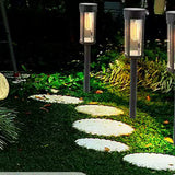 2Pcs Solar Power LED Garden Lights Outdoor Pathway Stake Lights Cylindrical Style