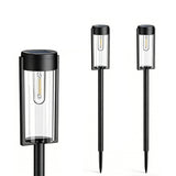 2Pcs Solar Power LED Garden Lights Outdoor Pathway Stake Lights Cylindrical Style
