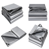 Silver Heavy Duty Tarpaulin Waterproof Outdoor Tarp Cover for Camping Car