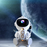 3-in-1 Astronaut Starry Projector Lamp Remote Control Bluetooth Speaker Night Light with 8 Modes for Bedroom Party Decor Rocket Style