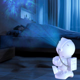 3-in-1 Astronaut Starry Projector Lamp Remote Control Bluetooth Speaker Night Light with 8 Modes for Bedroom Party Decor Rocket Style