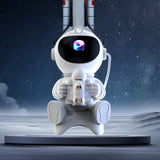 3-in-1 Astronaut Starry Projector Lamp Remote Control Bluetooth Speaker Night Light with 8 Modes for Bedroom Party Decor Spacecraft Style