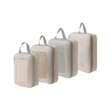 6-Piece Packing Cubes Set Expandable Travel Organizers with Mesh Window Luggage Storage Bags for Clothes Accessories Beige
