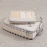 6-Piece Packing Cubes Set Expandable Travel Organizers with Mesh Window Luggage Storage Bags for Clothes Accessories Beige