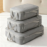 6-Piece Packing Cubes Set Expandable Travel Organizers with Mesh Window Luggage Storage Bags for Clothes Accessories Grey