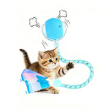 Self Rolling Smart Motion Interactive Cat Ball Toy Automatic Cat Toy with 2 Replaceable Tails for Indoor Cats Kittens Blue