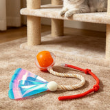 Self Rolling Smart Motion Interactive Cat Ball Toy Automatic Cat Toy with 2 Replaceable Tails for Indoor Cats Kittens Orange
