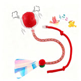 Self Rolling Smart Motion Interactive Cat Ball Toy Automatic Cat Toy with 2 Replaceable Tails for Indoor Cats Kittens Red