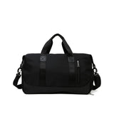 Travel Duffel Bag with Shoe Compartment Overnight Tote Gym Sports Bag with Wet Pocket Luggage Sleeve Black