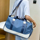 Travel Duffel Bag with Shoe Compartment Overnight Tote Gym Sports Bag with Wet Pocket Luggage Sleeve Black
