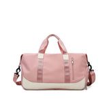 Travel Duffel Bag with Shoe Compartment Overnight Tote Gym Sports Bag with Wet Pocket Luggage Sleeve Pink