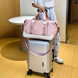 Travel Duffel Bag with Shoe Compartment Overnight Tote Gym Sports Bag with Wet Pocket Luggage Sleeve Pink