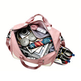 Travel Duffel Bag with Shoe Compartment Overnight Tote Gym Sports Bag with Wet Pocket Luggage Sleeve Pink