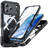 Drop Proof Phone Case with Built-in 9H Glass Screen Protector for iPhone 17 Series Black